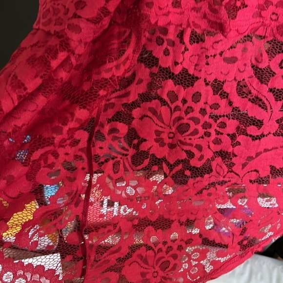 DRESSYSTAR Deep Valentines Red Halter Style Lined High Low Dress, Sz Large, GUC. - Picture 7 of 9